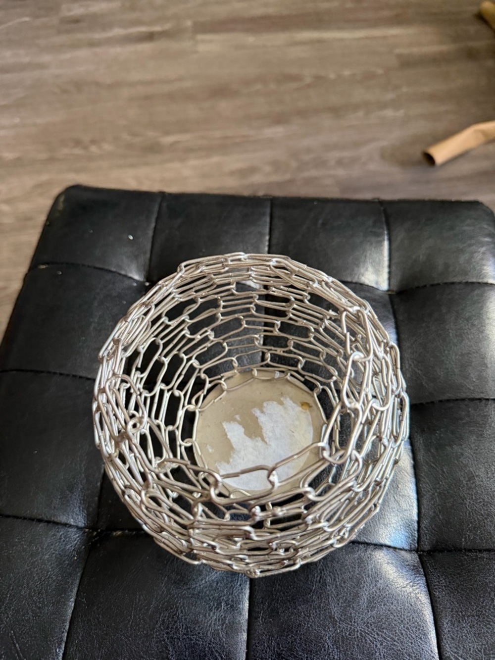 Silver Wire Mesh Decorative Bowl - Modern Home Accent